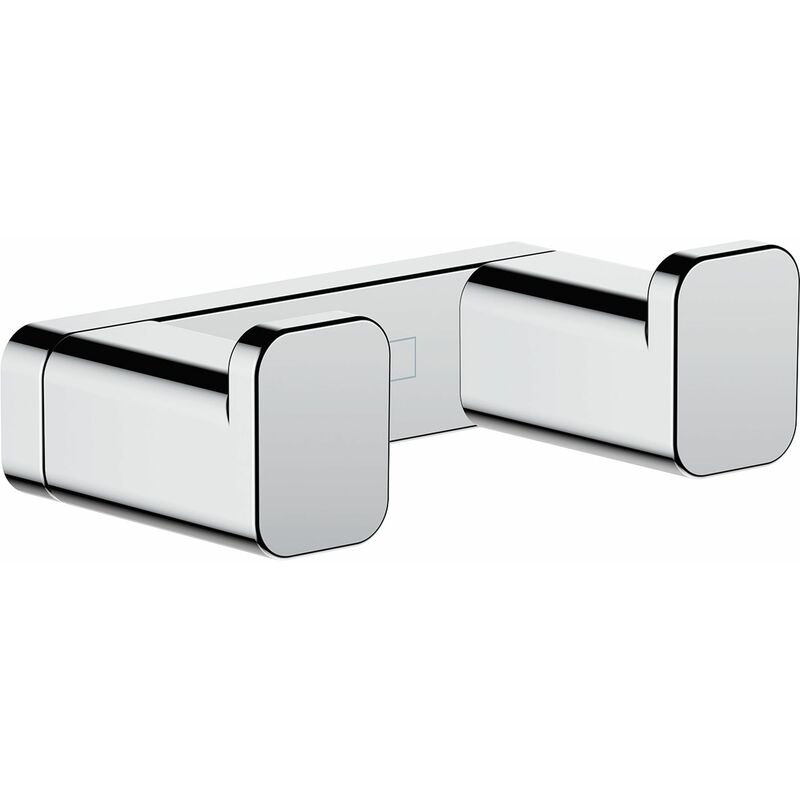 Hansgrohe – Doppelhandtuchhaken, Chrom – Verdeckte Wandmontage – Breite 66 Mm, Tiefe 36 Mm – Inkl. Montagematerial – 41755000