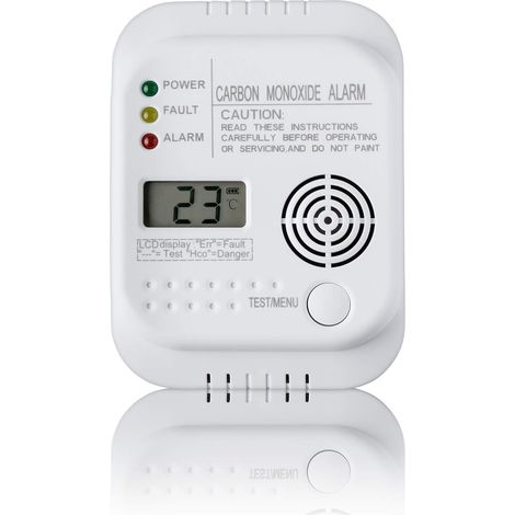 Memkey – Eigenständiger Kohlenmonoxidmelder – Batteriebetrieben – Temperaturanzeige – Akustischer Alarm 85 Db
