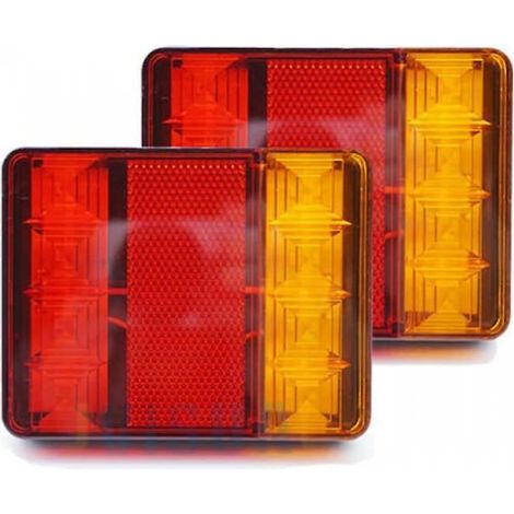 2-teilige 12v-auto-rückleuchten, 8 Led-rückleuchten, 6 Funktionen, Für Anhänger, Wohnwagen, Lkw.