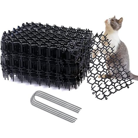 Katzenschutznetz Mit Stacheln, 12 Stück – Pflanzenschutz – Maschenweite 15,5 X 20 Cm – Umweltfreundlicher Kunststoff