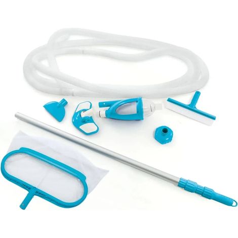 Deluxe-poolpflegeset – Automatische Absaugung – 279 Cm Teleskopmast – Kompatibel Mit Pumpen Bis 3.028 L/h – Inklusive Skimmernetz