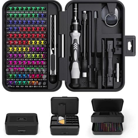 132-teiliges Präzisionsschraubendreher-set – Magnetische Und Antistatische Bits – Ergonomischer Drehgriff – Für Elektronische Geräte – 132 Teile