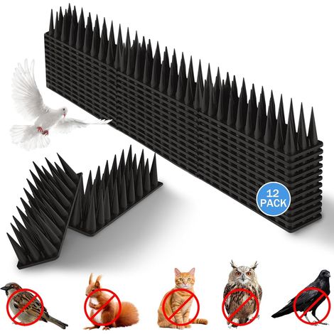 Cfcahl – 12er-pack Vogelabwehrspitzen 45 X 4,5 Cm – Strapazierfähiger Kunststoff – Schutz Vor Vögeln Und Anderen Tieren – Einfache Montage