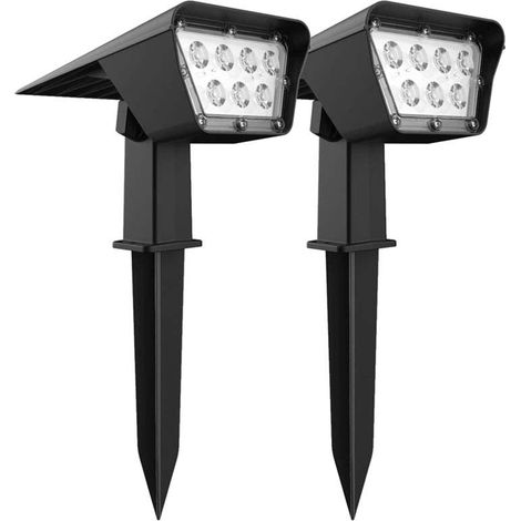 2er-set Solar-erdspießleuchten, 250 Lumen – Kaltweiß – Schnellladung In 4 Stunden – 10 Stunden Akkulaufzeit – Schutzart Ip44 – Außenbeleuchtung – Gartenleuchten