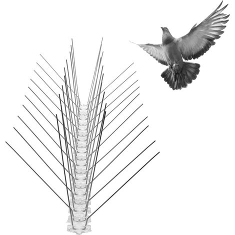 Set Mit 4 Taubenabwehrspitzen, 50 Cm – 40 Spitzen Aus Polycarbonat Und Edelstahl – Bruchfest Und Flexibel Für Maximalen Schutz
