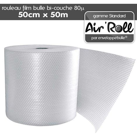 Luftpolsterfolie – 80 Mikron, Zweilagige Polyethylen-luftpolsterfolie, 50 Cm X 50 M – Stoß- Und Vibrationsfest – Flexibel Und Leicht Für Umzüge
