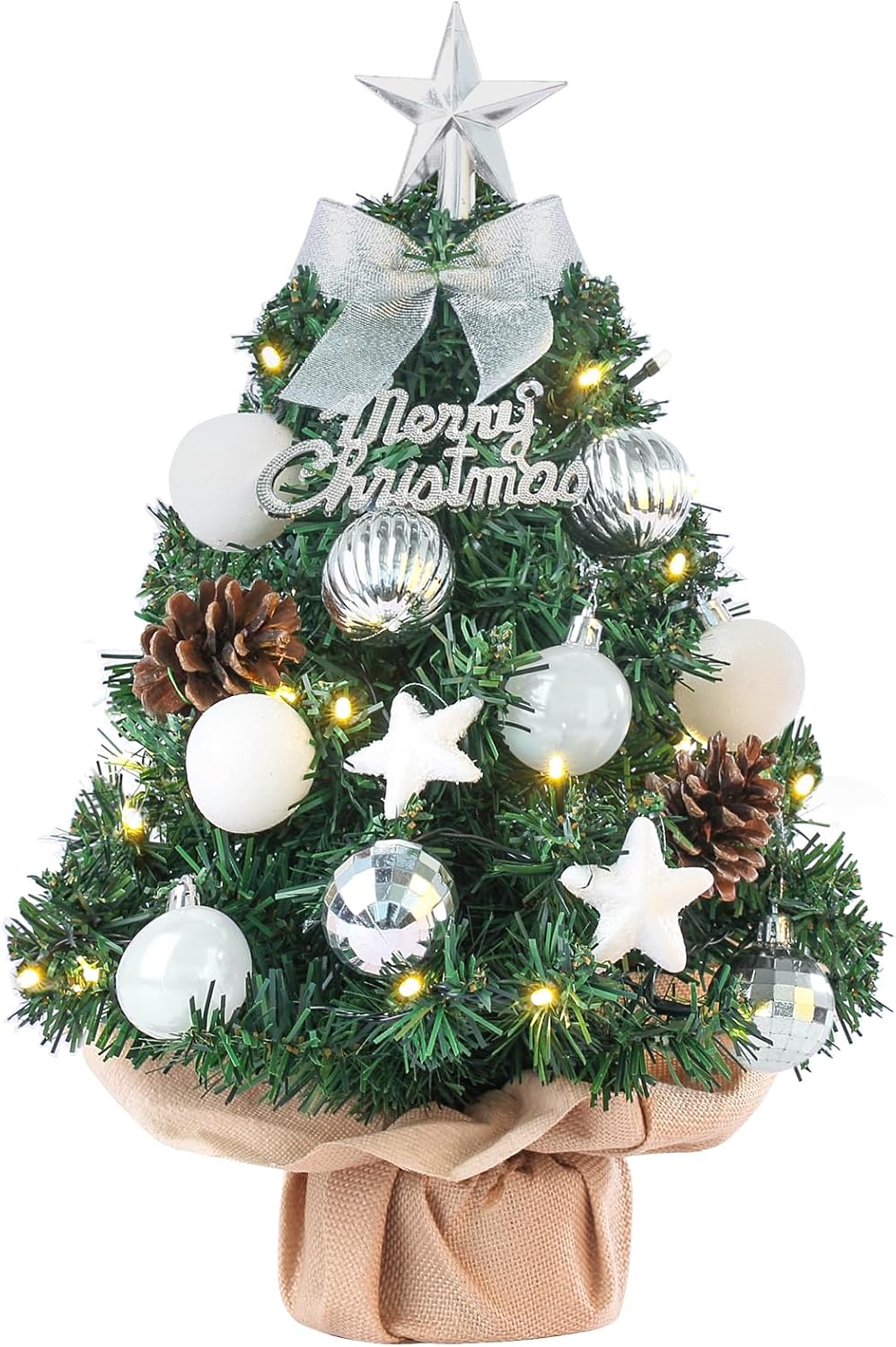 Mini-weihnachtsbaum Mit Led-lichtern – Kleiner Künstlicher Weihnachtsbaum – Weihnachtsdekoration – 40 Cm