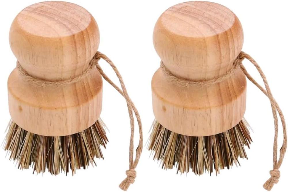 Set Mit 2 Bambus-spülbürsten, Natürliche, Umweltfreundliche Holz-spülbürsten Mit Sisalborsten, Ideal