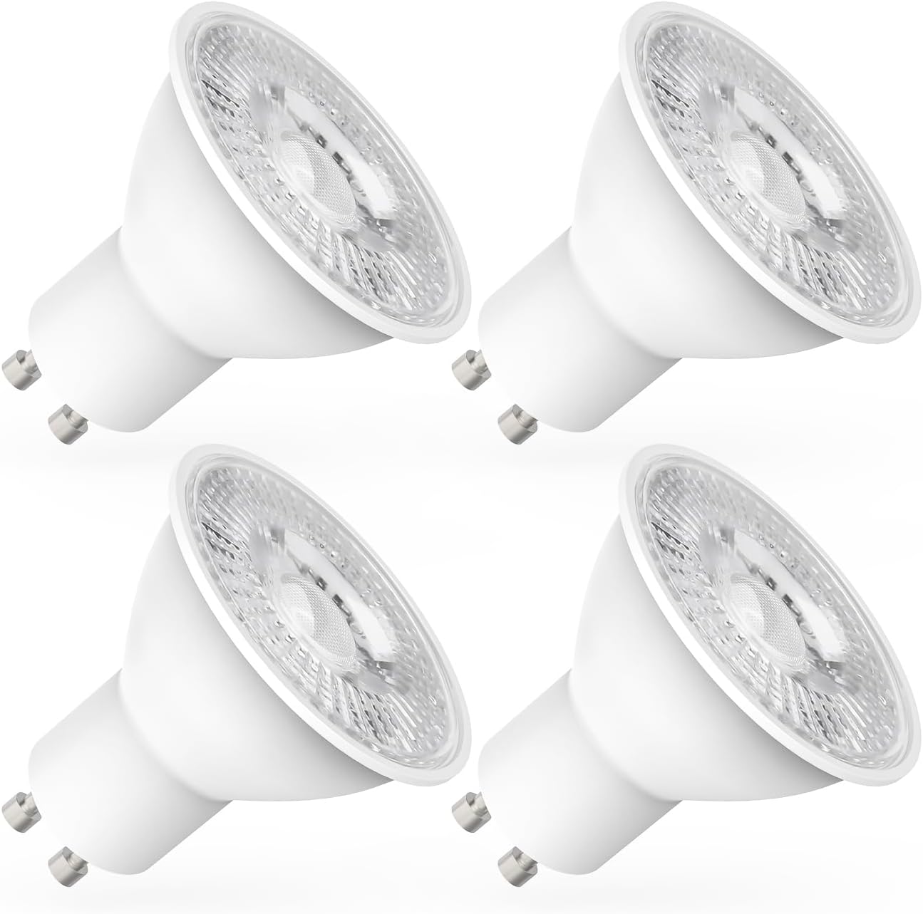 Gu10-led-lampen, 5 W (entspricht 60 W), 600 Lm, Kaltweiß (6000 K), 120° Abstrahlwinkel, Led-spotlampen, 4er-pack