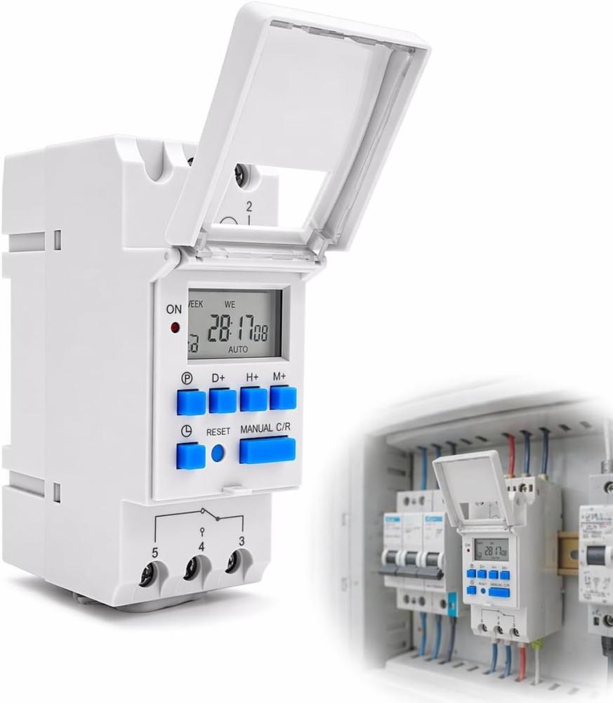 Modulare Programmierbare Din-schienenuhr Mit Digitalem Lcd-timer, 220 V