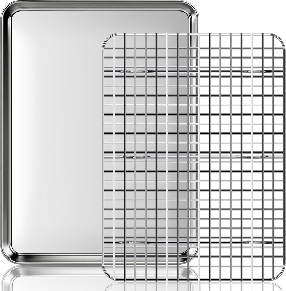 Backblech Mit Kühlgitter: Ein Set Aus Edelstahl-backblechen Und -gittern Für Backofen Und Auflaufform