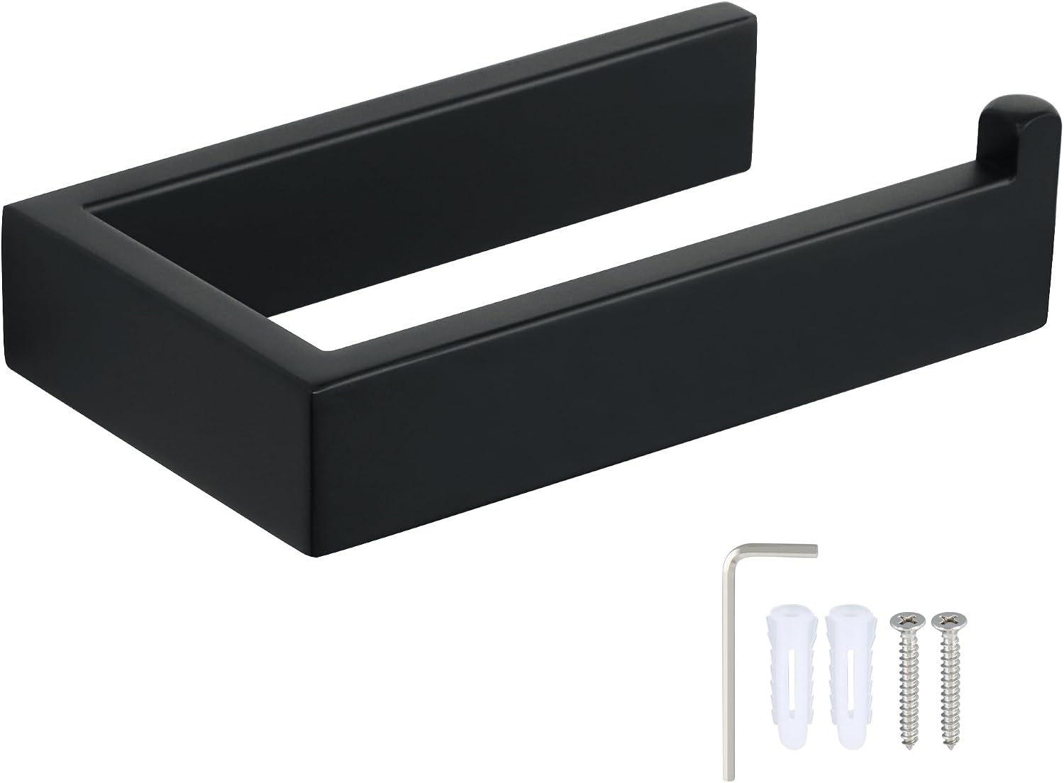 Wandmontierter Toilettenpapierhalter, Edelstahl Sus304, Wandspender Für Bad Und Küche, Mattschwarz, Schraubmontage, Egkn2211-b