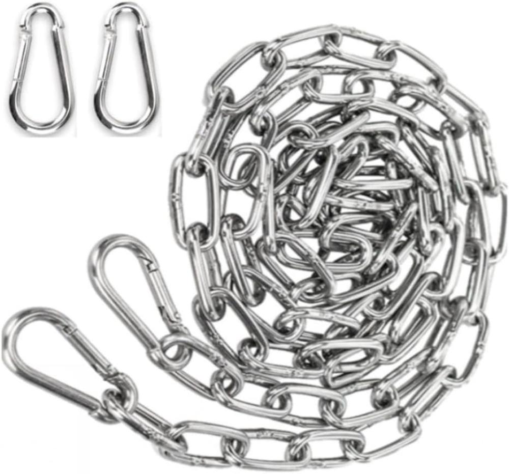 3 Mm Edelstahlkette, 2 M Stahlkette + 2 Karabiner-verlängerungsglieder Zur Aufhängung Einer Hängematte