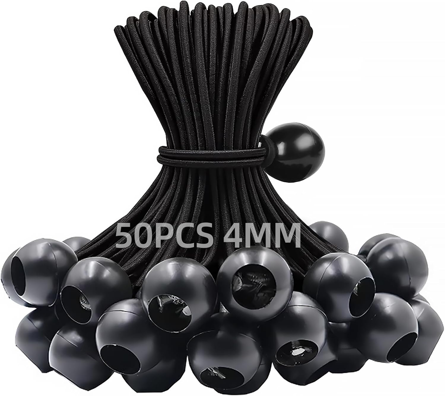 50 Stück Elastische Bungee-seile, 150 Mm Flexible Planen-bungee-seile, Kugel-bungee-seile Für Planen, Zelte, Camping