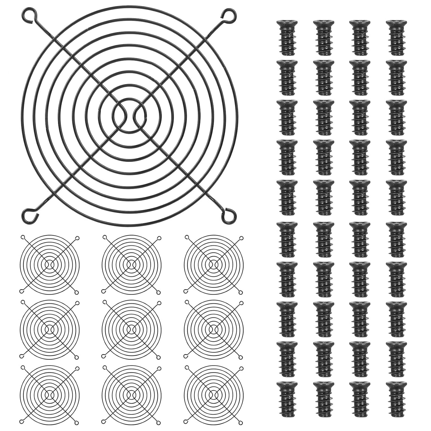 10 Stück 120-mm-lüftergitter, Schutzgitter Für Gehäuselüfter, Staubabweisende Metallgitter Für Cpu-lüfter, Pcs Und Andere Systeme + 40 Schrauben