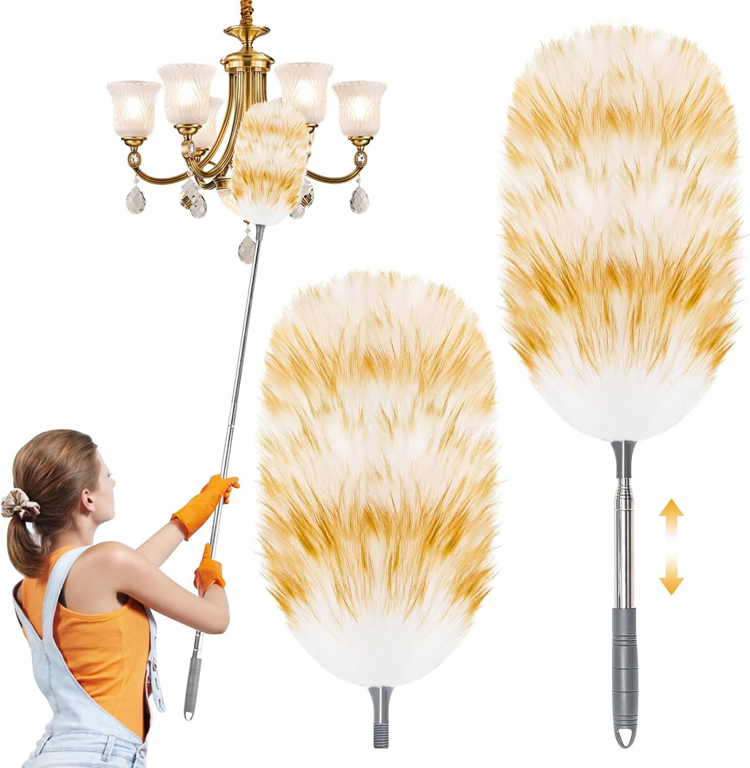 2-teiliges Teleskop-staubwedel-set, Lammwollbesen