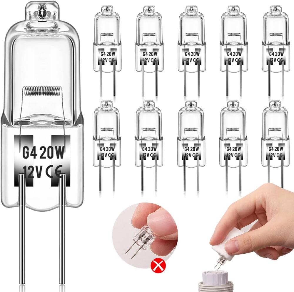 G4-halogenlampe (10 Stück) 12 V 20 W 2800 K Warmweißes Licht, Dimmbar, Ersatz