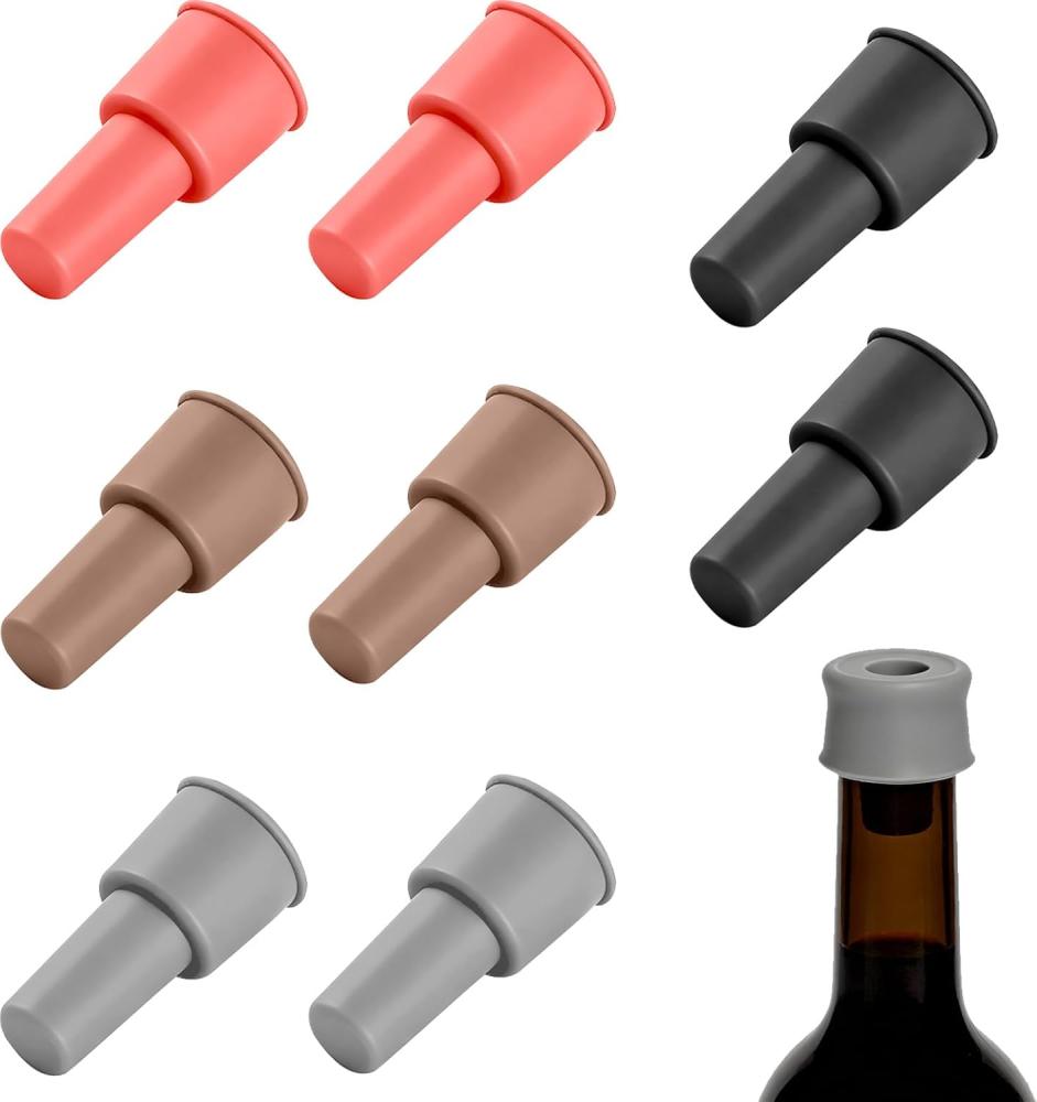Set Mit 8 Wiederverwendbaren Silikon-flaschenverschlüssen Für Küche, Bar Und Partys