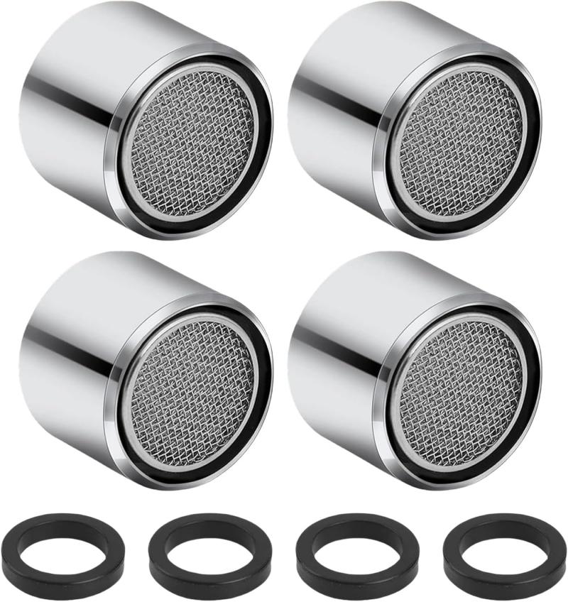 Set Mit 4 M22-luftsprudlern, Luftsprudler Für Küchenspülenarmaturen, Filter Mit Verchromtem Messinggehäuse