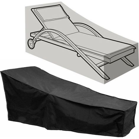 Sonnenbadenschutzhülle Für Gartenliegen - Schutzhülle Für Sonnenliegenuv-beständig/windbeständig/wasserdicht210d Oxford-gewebeschutzhülle Für Garten-sonnenliegen210 X 80 X 40-75 Cm Schwarz