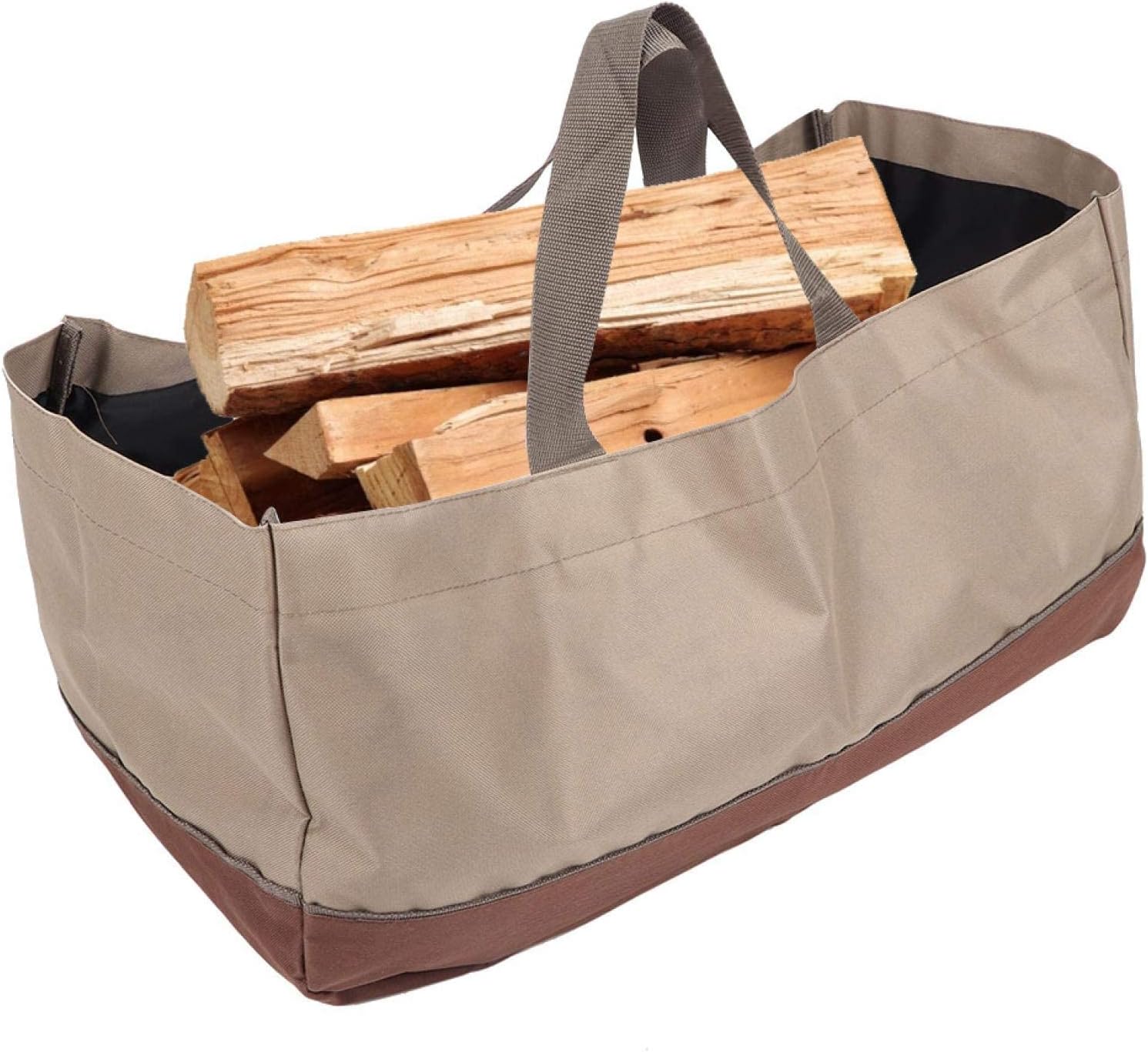 Holzsack Aus Segeltuch, Tragetasche Für Brennholz Mit Griffen, Große Brennholztragetasche Mit Griffen, Für Kamin Und Camping, 60 X 30 X 30 Cm