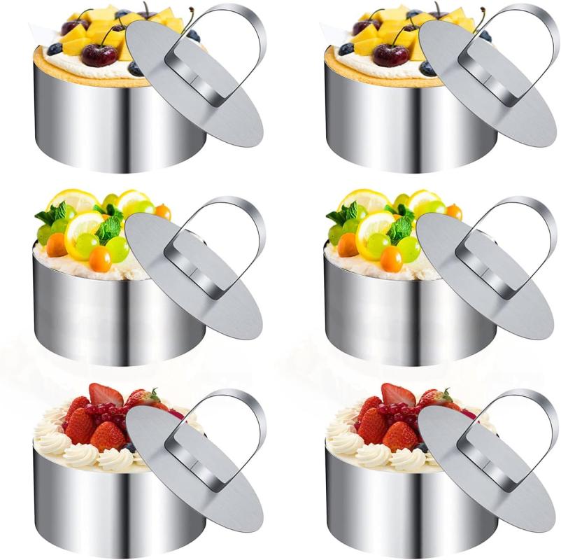 6-teiliges Rundes Ausstechformen-set, 8 Cm Durchmesser, Aus Edelstahl, Wiederverwendbar