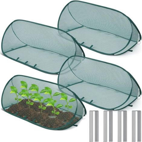 4er-set Pop-up-pflanzenschutznetze, Insekten- Und Vogelschutznetz Für Gemüse, Obst Und Blumen, Gartenschutz