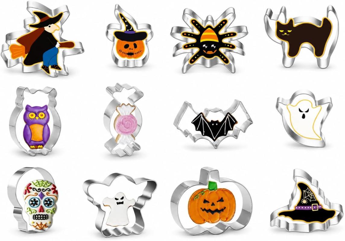 12 Halloween-ausstechformen Aus Edelstahl Für Festliche Kekse