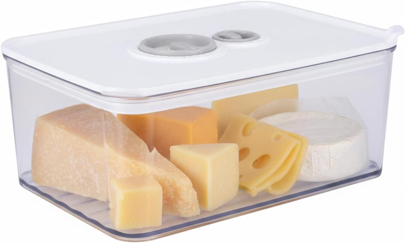 1650 Ml Transparenter Käsebehälter Für Den Kühlschrank Mit Deckel Und Manueller Datumsmarkierung