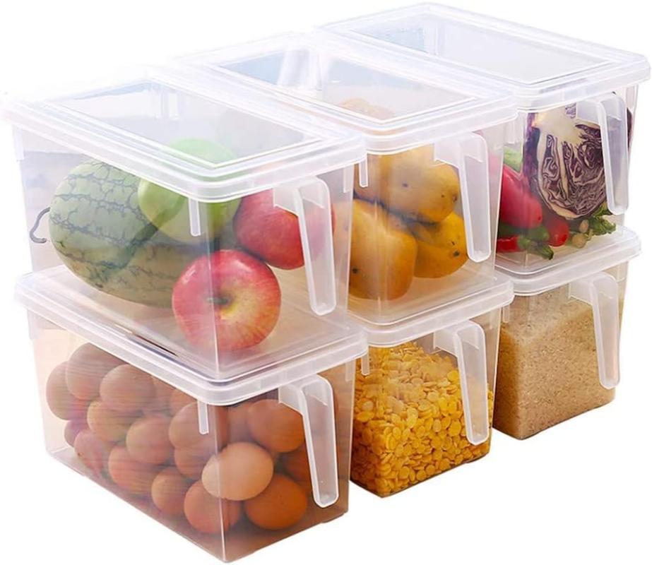 Kühlschrank-aufbewahrungsbox, Kühlschrank-organizer-behälter Mit Deckel Und Griff (transparent, 2-teilig)