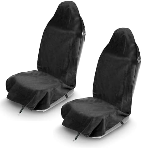 Einesin Universal-autositzbezüge Für Die Vordersitze - 100 % Wasserdichter 3-lagen-schutz - Weiche Und Rutschfeste Fleece-polsterung Für Fahrer- Und Beifahrersitz (schwammgewebe)