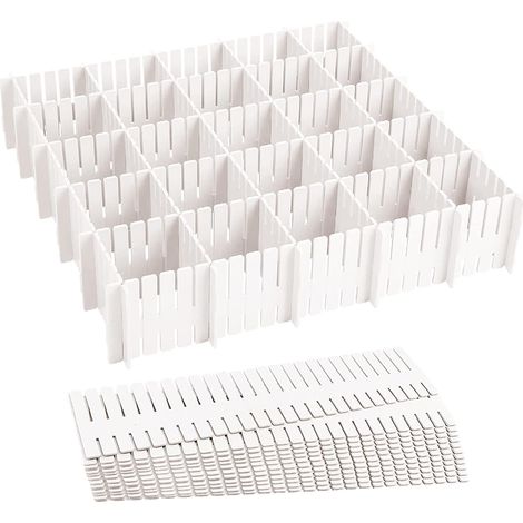 Schrankeinteiler Aus Kunststoff, Schubladeneinteiler, Verstellbares Schubladengitter, 24-teiliges Diy-schubladenorganizer-set Mit Gittereinsätzen Und Schubladenaufbewahrung