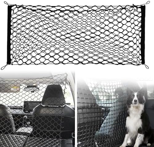 Sicherheitsbarriere Für Autos, Hundeschutznetz, Polypropylen Mit 4 Elastischen Haken Für Den Kofferraum, Doppellagige Hundetrennwand, 120 X 90 Cm
