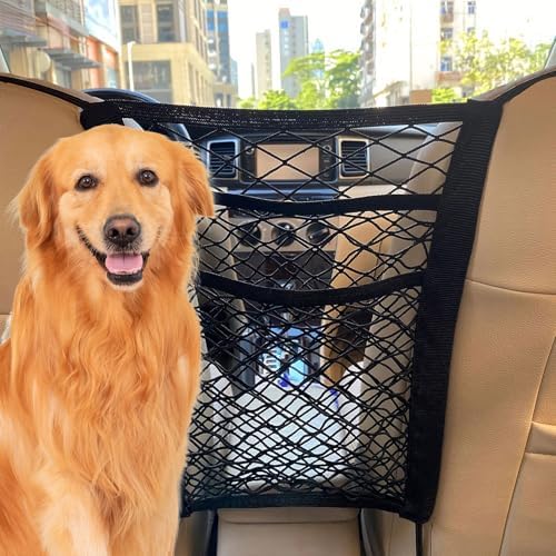 Autoschutznetz, 1-teiliges Hunde-autonetz, Hunde-autonetz, Hunde-auto-trennnetz, Ausziehbar Und Verstellbar, Dreistufiges Design, Aufbewahrung, Schwarz.