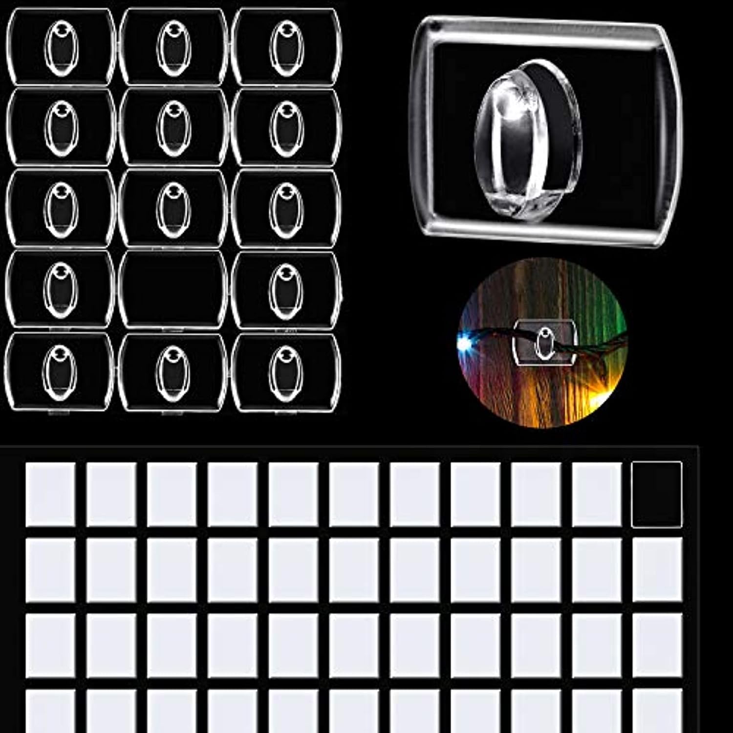 Tatuo 60-teiliges Set Mini-hakenclips Aus Transparentem Material Für Weihnachtsdekorationen, Lichterketten-clips, Multifunktionale Aufhängeclips Für Zuhause, Schule Und Outdoor-aktivitäten