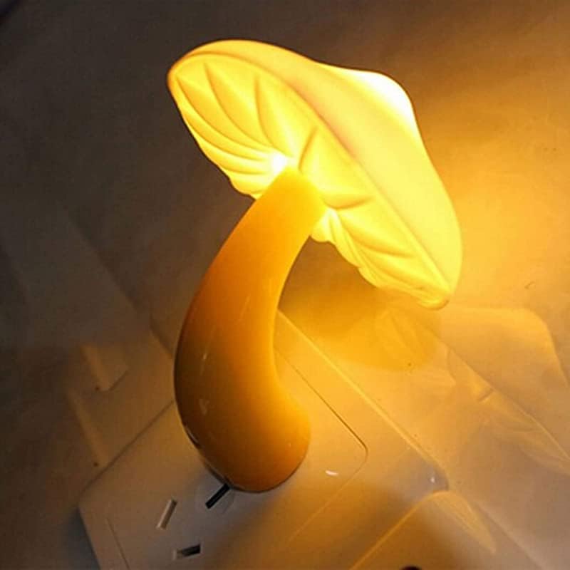 Pilzförmige Led-nachtlampe, Wandleuchte, Gelber Pilz, Kleine Mini-wandleuchte Mit Eu-stecker, Schlaflicht, Schlafzimmer- Und Wohnzimmerdekoration Für Kinder Und Erwachsene.