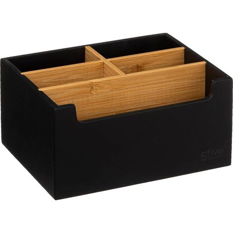 Fünf Make-up-organizer Mit 5 Fächern, Schwarz Und Bambus - Fünf