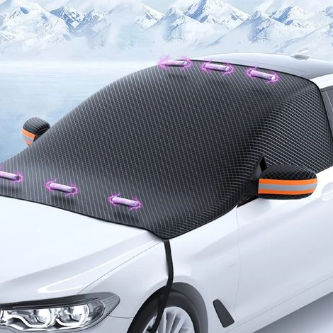 Dicke, Mittelhohe Magnetische Auto-sonnenblende, Schutz Vor Frost, Schnee Und Staub, Mit 6 Magneten, Aus Oxford-gewebe Für Windschutzscheibe Und Seitenscheiben, Winddichte Gurte Und Mehr.