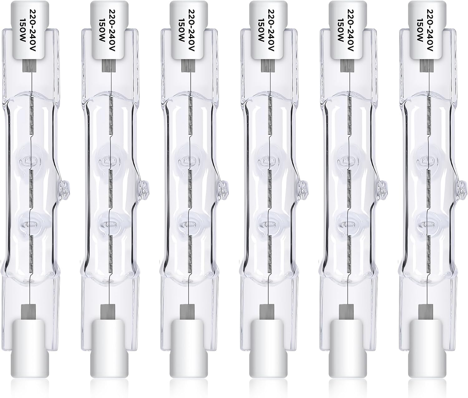 Morotty R7s 78 Mm 150 W 230 V Halogenlampe, J78 Dimmbar, 2800 K Warmweiß, Geeignet Für Straßen- Und Landschaftsbeleuchtung, 6er-pack