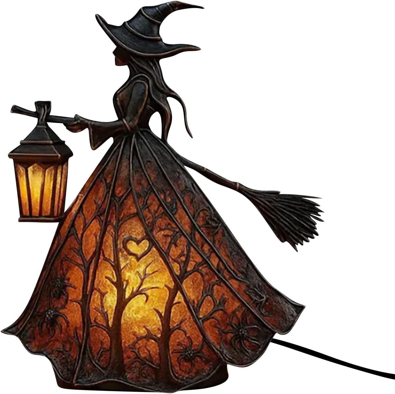 Hexen-nachtlicht, Halloween-hexenlampe Mit Sanftem Licht, 18 Cm