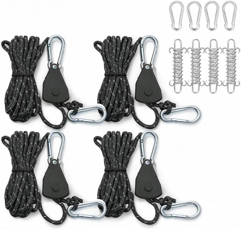 Sonnensegel-spannsystem, 4-teilig, Ratschenseil Mit Federn
