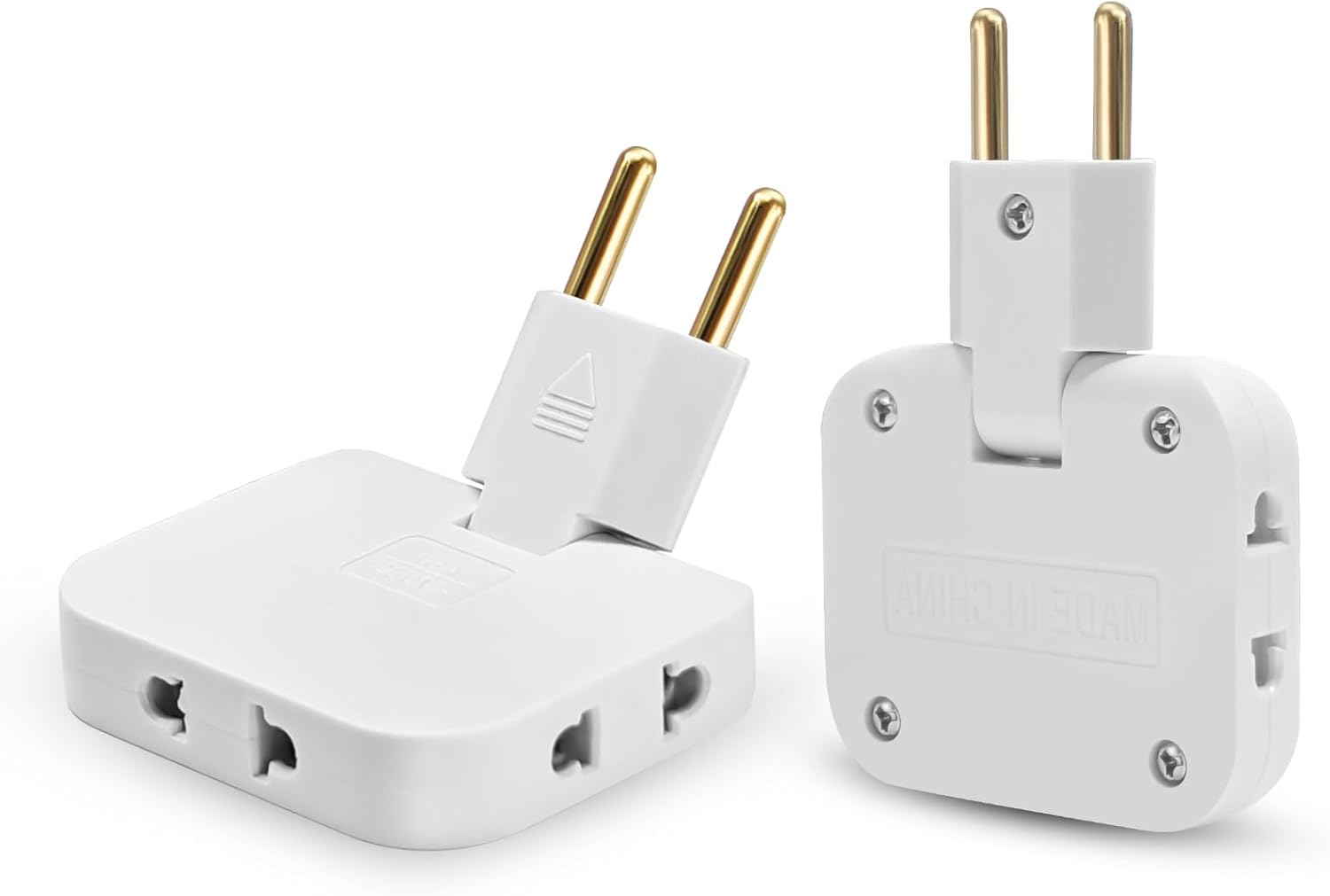 2er-pack Flachsteckdosenleiste Für Die Montage Hinter Schränken Mit 3 Steckdosen, Flachsteckdose Mit 180°-drehanschluss, 16 A/250 V Flachsteckdose
