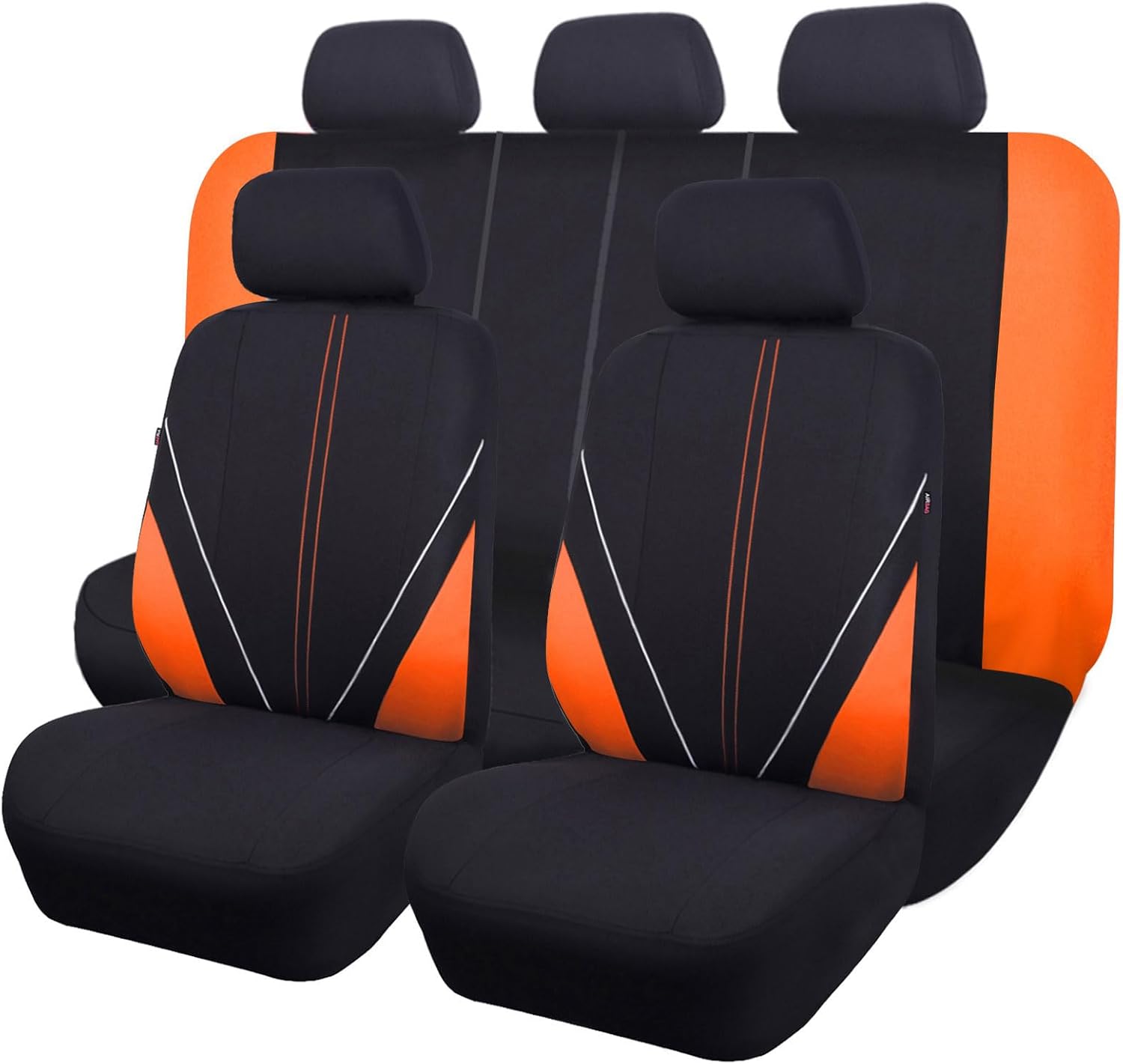 Flying Banner Komplettes Set Universeller Autositzbezüge Aus Atmungsaktivem Netzgewebe, Airbag-kompatibel (schwarz Und Orange)