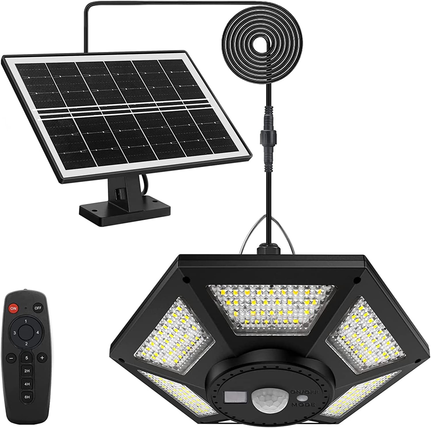180 Led Solar-hängeleuchten Für Drinnen Und Draußen, 1000 Lm 5 Beleuchtungsmodi, Inkl. Fernbedienung, Ip65 Wasserdicht, Für Garten, Schuppen, Pavillon, Haus, Garage, Terrasse – Weiß