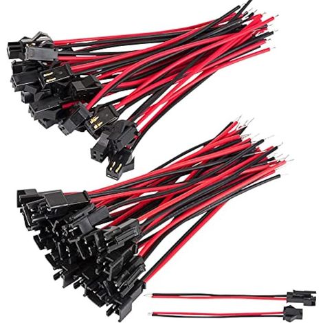 22 Awg Jst Sm Jst Stecker, 2-poliger Stecker Und Buchse Adapter Mit 150 Mm Langem Elektrokabel Für Led-leuchten, 30 Paare, Für Sm-2p Led-streifen