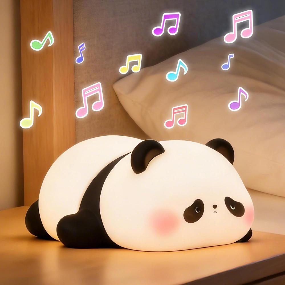Panda-nachtlicht Mit Weißem Rauschen, Nachttischlampe Aus Lebensmittelechtem Silikon