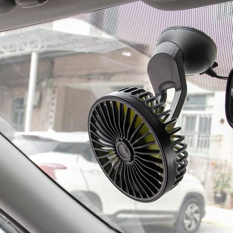 12v/24v Usb-autolüfter3 Geschwindigkeitsstufen, Starker Saugnapf, 360°-drehung, Kompakte Größe