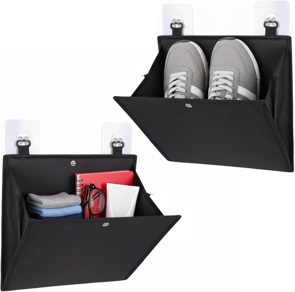 Set Mit 2 Türhängern, Faltbarem Regal Aus Vliesstoff Für Schuhe Und Toilettenartikel