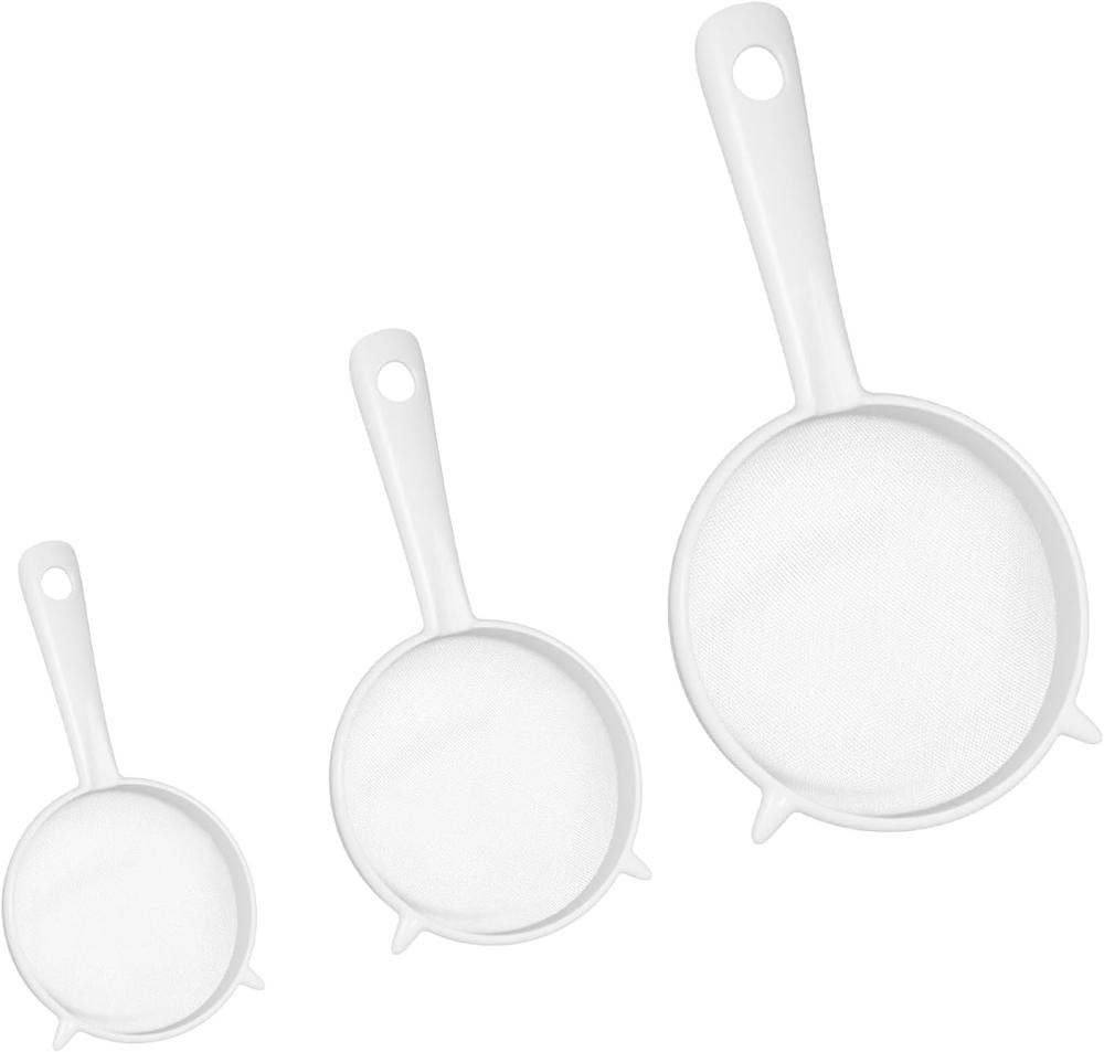 Set Mit 3 Kunststoffsieben Mit Griffen Für Kefir, Tee, Kaffee, Nussmilch, Mehlsieb, Spülmaschinenfest