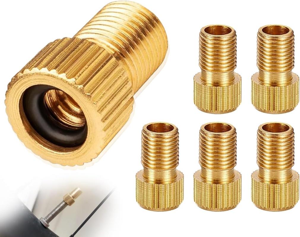 5-teiliges Fahrradventil-adapterset, Messingventil-adapter, Französisches Luftpumpenventil